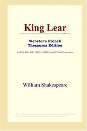 Cover of: King Lear (Webster's French Thesaurus Edition) by William Shakespeare