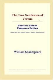Cover of: The Two Gentlemen of Verona (Webster's French Thesaurus Edition) by William Shakespeare
