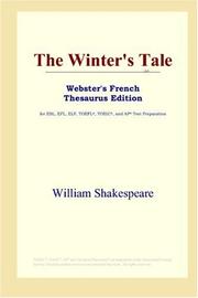 Cover of: The Winter's Tale (Webster's French Thesaurus Edition) by William Shakespeare