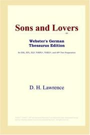 Cover of: Sons and Lovers (Webster's German Thesaurus Edition) by David Herbert Lawrence