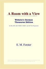 Cover of: A Room with a View (Webster's German Thesaurus Edition) by Edward Morgan Forster