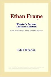 Cover of: Ethan Frome (Webster's German Thesaurus Edition) by Edith Wharton