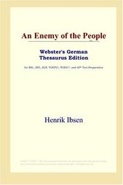 Cover of: An Enemy of the People (Webster's German Thesaurus Edition) by Henrik Ibsen