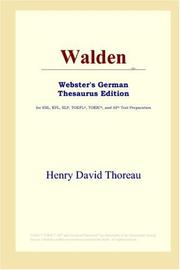 Cover of: Walden (Webster's German Thesaurus Edition) by Henry David Thoreau