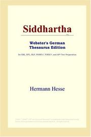 Cover of: Siddhartha (Webster's German Thesaurus Edition) by Hermann Hesse