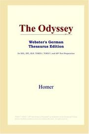 Cover of: The Odyssey (Webster's German Thesaurus Edition) by Όμηρος (Homer)