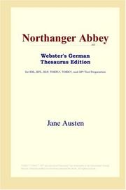 Cover of: Northanger Abbey (Webster