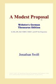 Cover of: A Modest Proposal (Webster's German Thesaurus Edition) by Jonathan Swift