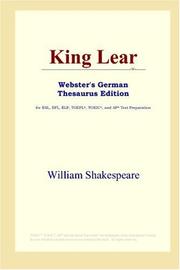 Cover of: King Lear (Webster's German Thesaurus Edition) by William Shakespeare