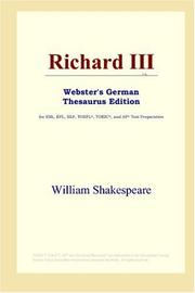 Cover of: Richard III (Webster's German Thesaurus Edition) by William Shakespeare