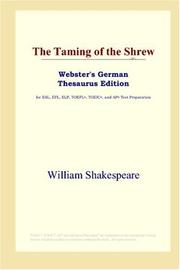 Cover of: The Taming of the Shrew (Webster's German Thesaurus Edition) by William Shakespeare