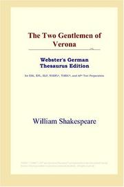 Cover of: The Two Gentlemen of Verona (Webster's German Thesaurus Edition) by William Shakespeare