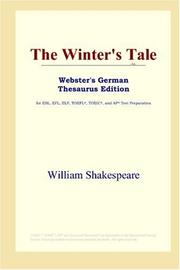 Cover of: The Winter's Tale (Webster's German Thesaurus Edition) by William Shakespeare