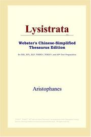 Cover of: Lysistrata (Webster's Chinese-Simplified Thesaurus Edition) by Aristophanes