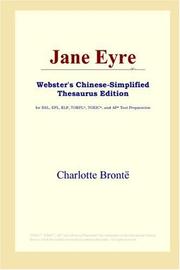 Cover of: Jane Eyre (Webster's Chinese-Simplified Thesaurus Edition) by Charlotte Brontë