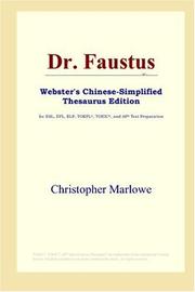 Cover of: Dr. Faustus (Webster's Chinese-Simplified Thesaurus Edition) by Christopher Marlowe