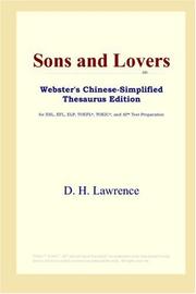 Cover of: Sons and Lovers (Webster's Chinese-Simplified Thesaurus Edition) by David Herbert Lawrence