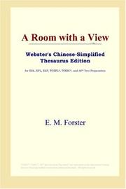 Cover of: A Room with a View (Webster's Chinese-Simplified Thesaurus Edition) by Edward Morgan Forster