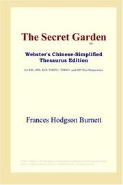 Cover of: The Secret Garden (Webster's Chinese-Simplified Thesaurus Edition) by Frances Hodgson Burnett