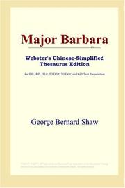 Cover of: Major Barbara (Webster