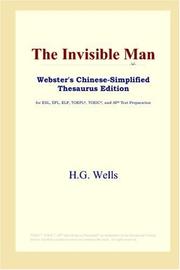 Cover of: The Invisible Man (Webster's Chinese-Simplified Thesaurus Edition) by H. G. Wells