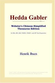 Cover of: Hedda Gabler (Webster's Chinese-Simplified Thesaurus Edition) by Henrik Ibsen