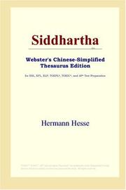 Cover of: Siddhartha (Webster's Chinese-Simplified Thesaurus Edition) by Hermann Hesse