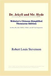 Cover of: Dr. Jekyll and Mr. Hyde (Webster's Chinese-Simplified Thesaurus Edition) by Robert Louis Stevenson