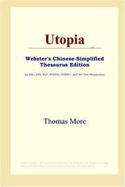 Cover of: Utopia (Webster's Chinese-Simplified Thesaurus Edition) by Thomas More