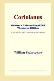 Cover of: Coriolanus (Webster's Chinese-Simplified Thesaurus Edition) by William Shakespeare