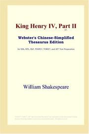 Cover of: King Henry IV, Part II (Webster