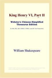 Cover of: King Henry VI, Part II (Webster's Chinese-Simplified Thesaurus Edition) by William Shakespeare