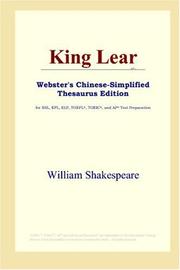 Cover of: King Lear (Webster's Chinese-Simplified Thesaurus Edition) by William Shakespeare