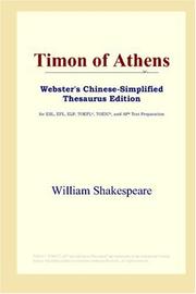 Cover of: Timon of Athens (Webster's Chinese-Simplified Thesaurus Edition) by William Shakespeare