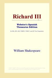 Cover of: Richard III (Webster's Spanish Thesaurus Edition) by William Shakespeare