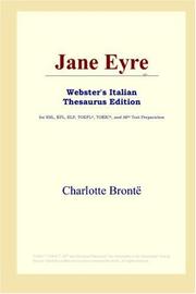 Cover of: Jane Eyre (Webster's Italian Thesaurus Edition) by Charlotte Brontë