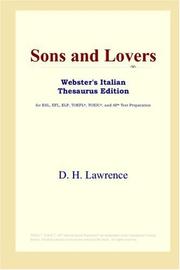 Cover of: Sons and Lovers (Webster's Italian Thesaurus Edition) by David Herbert Lawrence