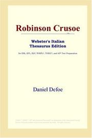 Cover of: Robinson Crusoe (Webster's Italian Thesaurus Edition) by Daniel Defoe
