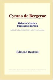 Cover of: Cyrano de Bergerac (Webster's Italian Thesaurus Edition) by Edmond Rostand