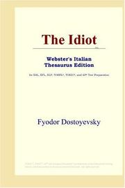 Cover of: The Idiot (Webster's Italian Thesaurus Edition) by Фёдор Михайлович Достоевский