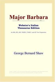 Cover of: Major Barbara (Webster's Italian Thesaurus Edition) by George Bernard Shaw