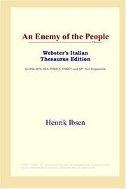 Cover of: An Enemy of the People (Webster's Italian Thesaurus Edition) by Henrik Ibsen