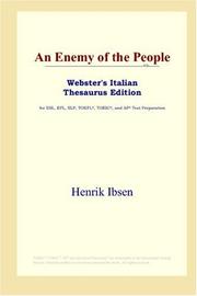 Cover of: An Enemy of the People (Webster's Italian Thesaurus Edition) by Henrik Ibsen, Henrik Ibsen