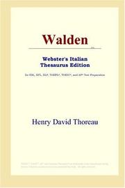 Cover of: Walden (Webster's Italian Thesaurus Edition) by Henry David Thoreau