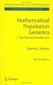 Cover of: Mathematical Population Genetics by Warren J. Ewens