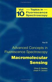 Cover of: Advanced Concepts in Fluorescence Sensing: Part B by 