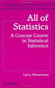 Cover of: All of Statistics by Larry Wasserman