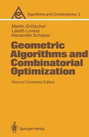 Geometric algorithms and combinatorial optimization by Martin Grötschel