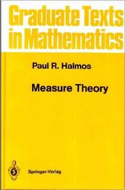 Cover of: Measure theory by Paul R. Halmos