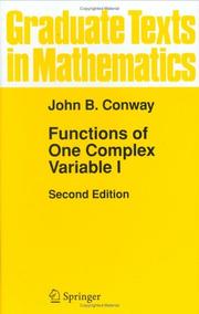 Cover of: Functions of one complex variable by John B. Conway, John B. Conway